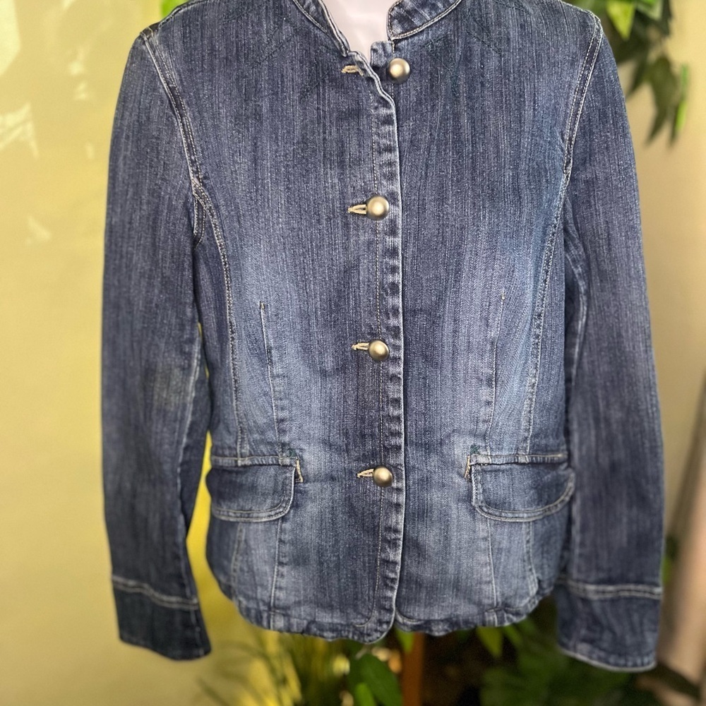 Sigrid Olsen Denim Jacket With Buttons Size 4 - image 1